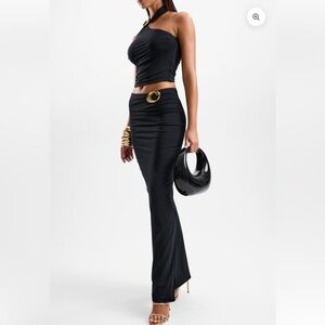 CIN CIN REVERIE HALO MAXI SKIRT WITH TOP- SET BLACK